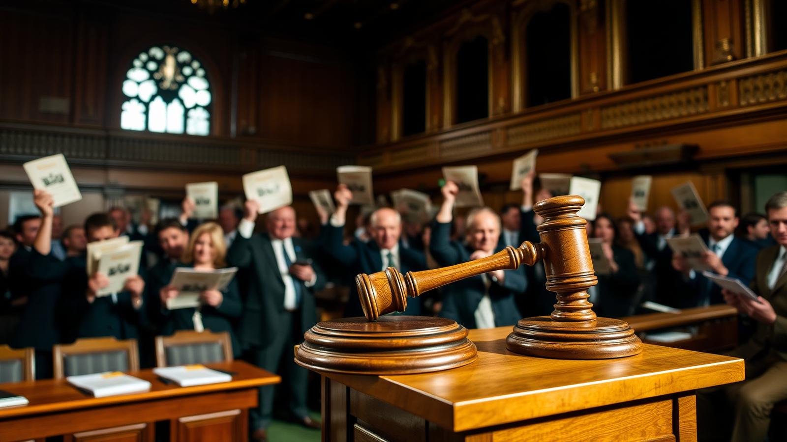 UK property auction room with gavel and bidders auction bridging finance